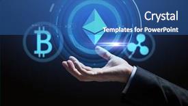  Presentation with remittance - Presentation theme consisting of remittance - cryptocurrency financial technology and business background and a ocean colored foreground