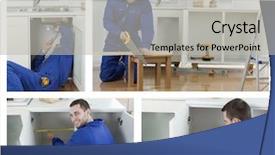  Presentation with boiler - Slide deck enhanced with remodel - collage of carpenter working background and a light gray colored foreground