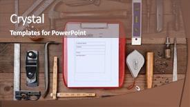  Presentation with wood tools - Colorful slides enhanced with remodel - high angle shot backdrop and a violet colored foreground