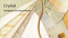  Presentation with textile - Theme featuring remodel sales - color swatches textile swatches background and a soft green colored foreground