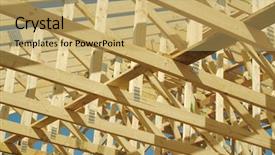  Presentation with home window frame - Beautiful PPT layouts featuring remodel sales - new residential construction home framing backdrop and a yellow colored foreground