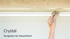  Presentation with brush painted pastel colour - Audience pleasing PPT layouts consisting of remodel sales - professional painter cutting backdrop and a white colored foreground