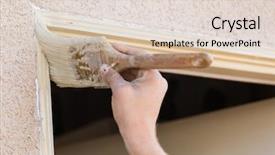  Presentation with brush painted pastel colour - Colorful PPT theme enhanced with remodel sales - professional painter cutting backdrop and a lemonade colored foreground