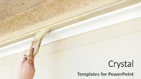  Presentation with paint brush - Beautiful slide deck featuring remodel sales - professional painter cutting backdrop and a  colored foreground