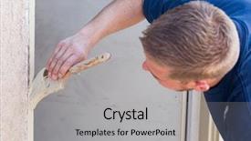  Presentation with brush painted pastel colour - Colorful slide set enhanced with remodel sales - professional painter cutting backdrop and a light gray colored foreground