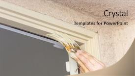  Presentation with brush painted pastel colour - PPT theme having remodel sales - professional painter cutting background and a  colored foreground