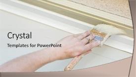  Presentation with brush painted pastel colour - Audience pleasing slide set consisting of remodel sales - professional painter cutting backdrop and a soft green colored foreground