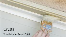  Presentation with brush painted pastel colour - Cool new PPT theme with remodel sales - professional painter cutting backdrop and a  colored foreground