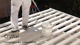  Presentation with paint - Theme having remodel sales - professional painter rolling white paint background and a coral colored foreground