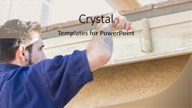  Presentation with paint roller - Slide set with remodel sales - professional painter using a small background and a soft green colored foreground