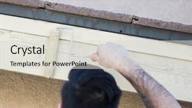  Presentation with paint roller - PPT theme consisting of remodel sales - professional painter using a small background and a lemonade colored foreground