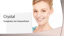  Presentation with access - PPT theme having remote access - picture of happy woman background and a  colored foreground