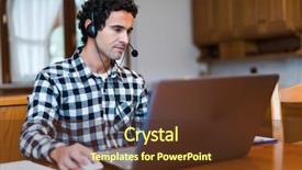  Presentation with remote working - PPT layouts having remote access - portrait of a man working background and a tawny brown colored foreground