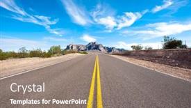  Presentation with desert - Beautiful theme featuring remote-and-deserted-desert-road backdrop and a gray colored foreground