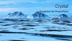  Presentation with snowy mountain tops in alaska - Cool new presentation theme with remote area - typical winter landscape with snowy backdrop and a  colored foreground