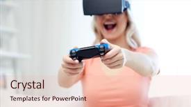  Presentation with augmented reality - Cool new PPT theme with remote control - 3d technology augmented reality gaming backdrop and a  colored foreground