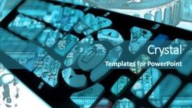  Presentation with control - Slide deck consisting of remote control abstract design background and a ocean colored foreground