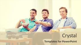  Presentation with food technology - Presentation design featuring remote control and junk food background and a lemonade colored foreground