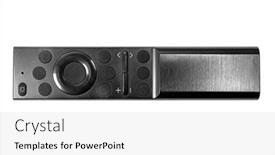  Presentation with remote - Slide set with remote-control-for-tv-isolated background and a white colored foreground