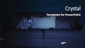  Presentation with popcorn - Beautiful PPT theme featuring remote control indoors home cinema backdrop and a navy blue colored foreground