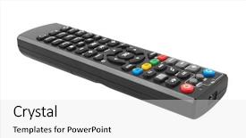  Presentation with remote - PPT theme with remote control isolated on white background and a white colored foreground