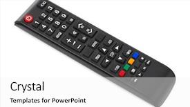  Presentation with control - Audience pleasing slide set consisting of remote control isolated on white backdrop and a white colored foreground