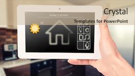  Presentation with automation system - Audience pleasing theme consisting of remote home control system backdrop and a soft green colored foreground