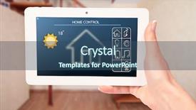  Presentation with control - Amazing PPT layouts having remote home control system backdrop and a ocean colored foreground