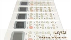  Presentation with infrared - PPT theme having remote-infrared-devices-in-row background and a sky blue colored foreground