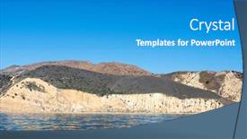  Presentation with vibrant blue - Cool new PPT theme with remote-island-in-the-channel backdrop and a teal colored foreground