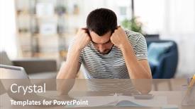  Presentation with remote working - Slide set featuring remote-job-and-business-concept background and a coral colored foreground