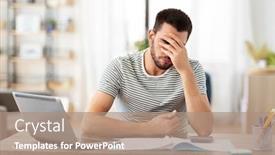  Presentation with remote working - PPT layouts enhanced with remote-job-and-business-concept background and a coral colored foreground