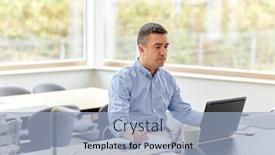  Presentation with remote working - Beautiful PPT theme featuring remote-job-business-and-people backdrop and a light blue colored foreground