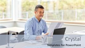  Presentation with vitiligo - Amazing PPT theme having remote-job-business-and-skin backdrop and a light blue colored foreground