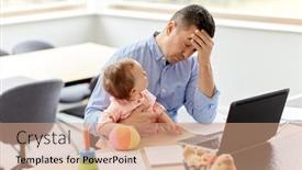  Presentation with remote working - Audience pleasing presentation consisting of remote-job-multi-tasking backdrop and a coral colored foreground