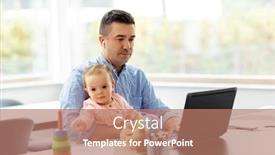  Presentation with remote working - Slides featuring remote-job-multi-tasking background and a coral colored foreground