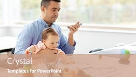  Presentation with recorder - Audience pleasing slide deck consisting of remote-job-multi-tasking backdrop and a coral colored foreground