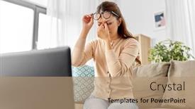  Presentation with remote working - Slide set enhanced with remote-job-stress-and-people background and a coral colored foreground