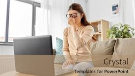  Presentation with remote working - Colorful slides enhanced with remote-job-stress-and-people backdrop and a coral colored foreground