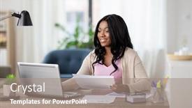  Presentation with remote working - Presentation enhanced with remote-job-technology-and-people background and a coral colored foreground