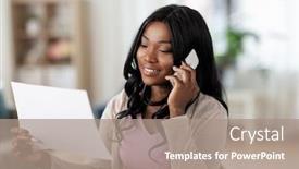  Presentation with remote working - PPT theme consisting of remote-job-technology-and-people background and a coral colored foreground