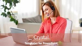  Presentation with video conference - Theme with remote-job-technology-and-people background and a coral colored foreground