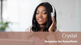  Presentation with remote working - Theme featuring remote-job-technology-and-people background and a coral colored foreground