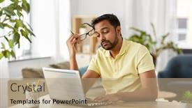  Presentation with remote working - Amazing slides having remote-job-technology-and-people backdrop and a coral colored foreground