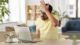  Presentation with remote working - PPT theme featuring remote-job-technology-and-people background and a coral colored foreground