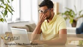  Presentation with remote working - PPT layouts with remote-job-technology-and-people background and a coral colored foreground