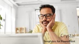  Presentation with remote working - Theme enhanced with remote-job-technology-and-people background and a soft green colored foreground