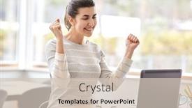  Presentation with remote working - Presentation theme consisting of remote-job-technology-and-people background and a soft green colored foreground