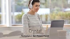  Presentation with remote working - Slide set having remote-job-technology-and-people background and a light gray colored foreground