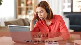  Presentation with video conference - Slides enhanced with remote-job-technology-and-people background and a red colored foreground